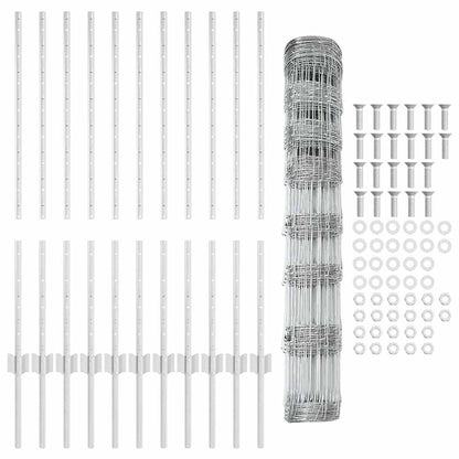 Wild Fence with Posts 25 x 1 m (W x H) Hot-Dip Galvanised Steel