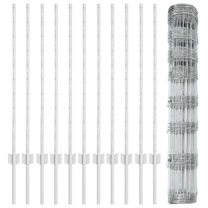 Wild Fence with Posts 25 x 1 m (W x H) Hot-Dip Galvanised Steel