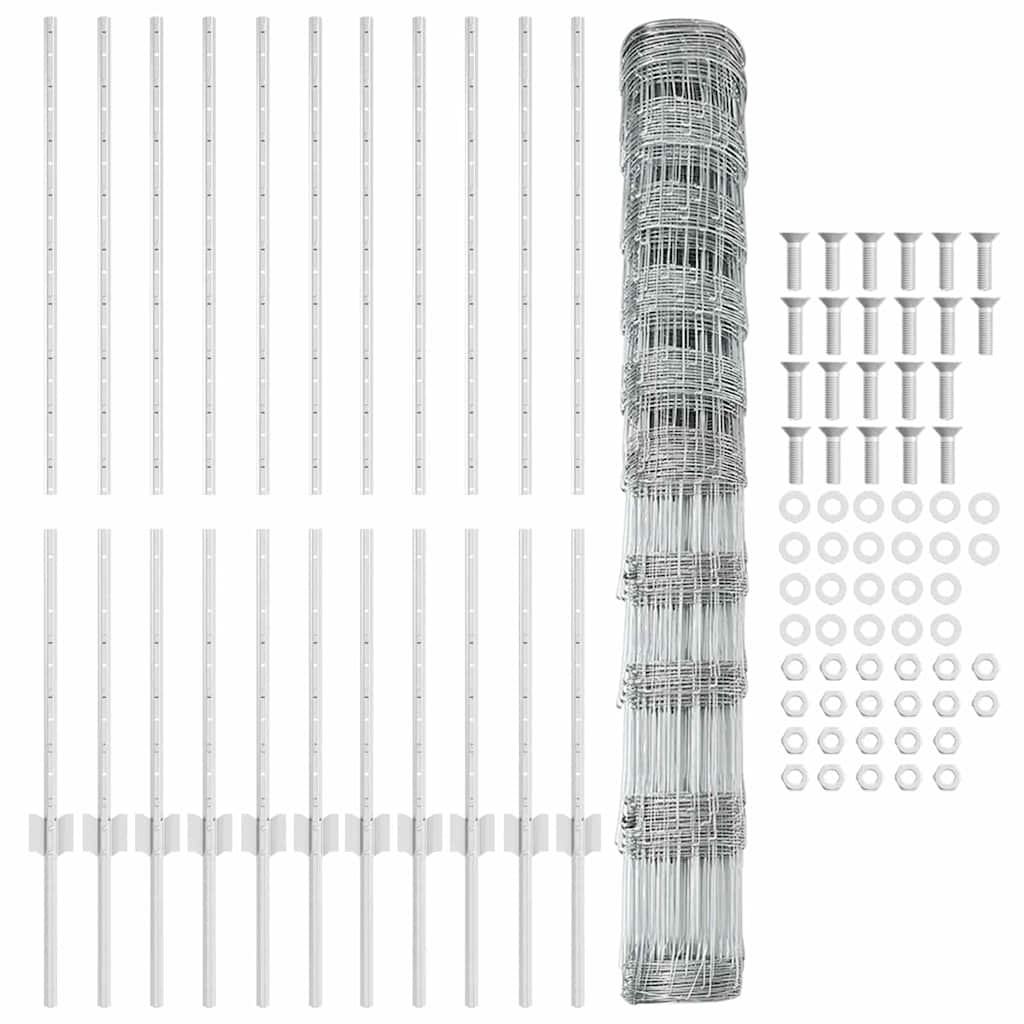 Wild Fence with Posts 25 x 1.2 m (W x H)