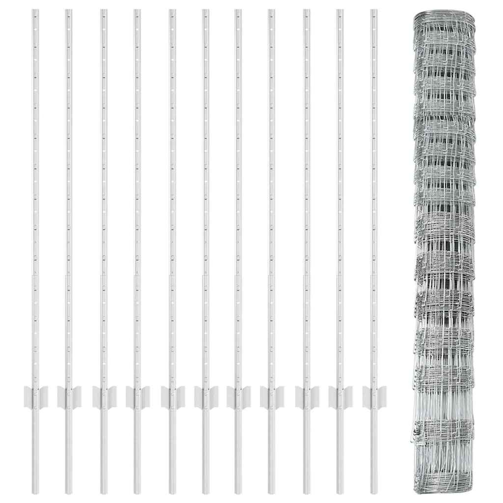 Wild Fence with Posts 25 x 1.2 m (W x H)