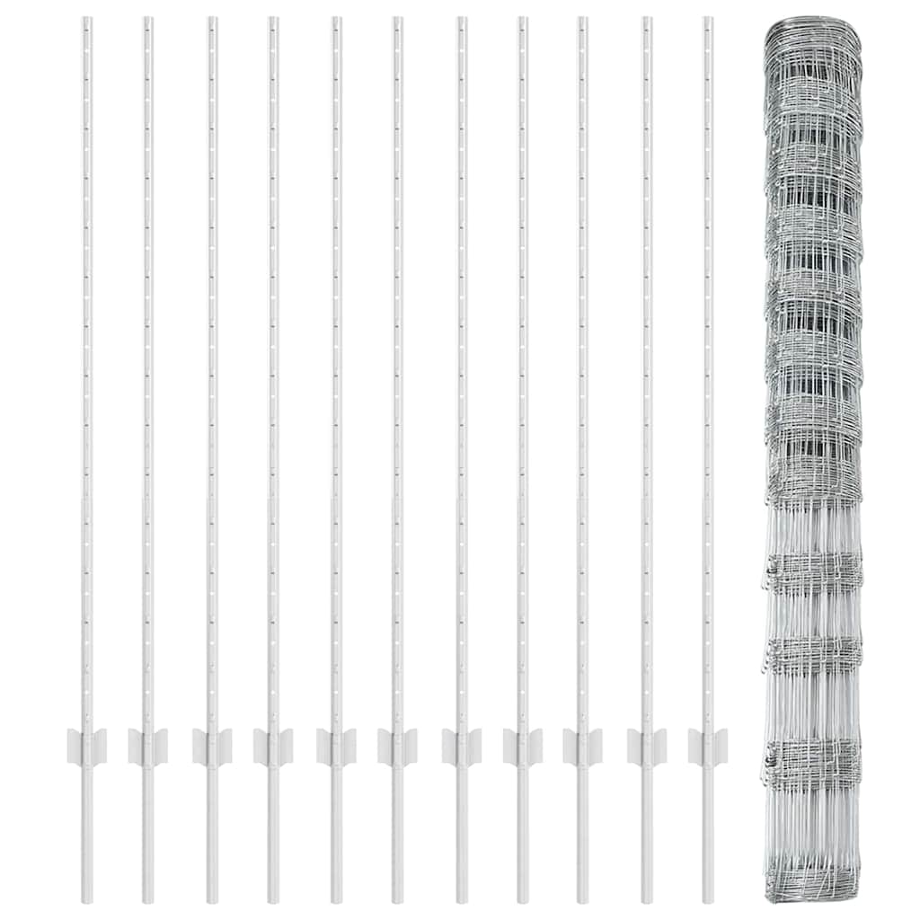 Wild Fence with Posts 25 x 1.4 m (W x H)