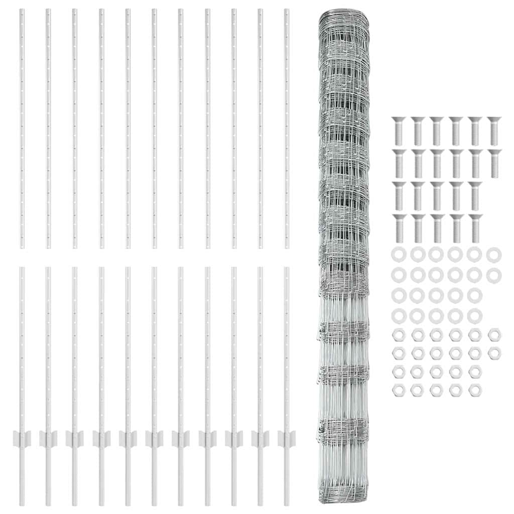 Wild Fence with Posts 25 x 1.5 m (W x H)
