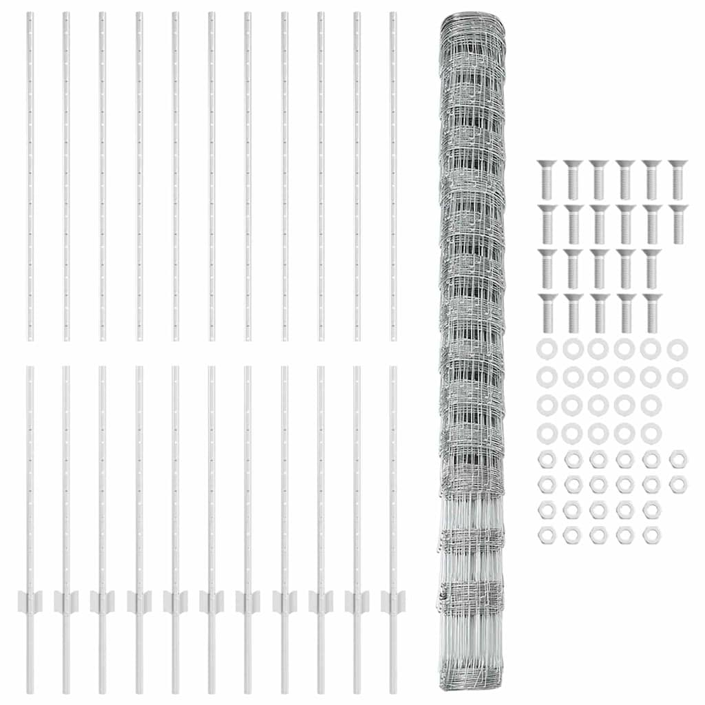 Wild Fence with Posts 25 x 1.6 m (W x H)
