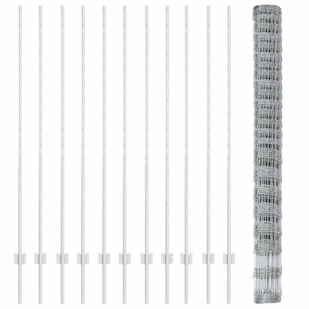 Wild Fence with Posts 25 x 1.6 m (W x H)