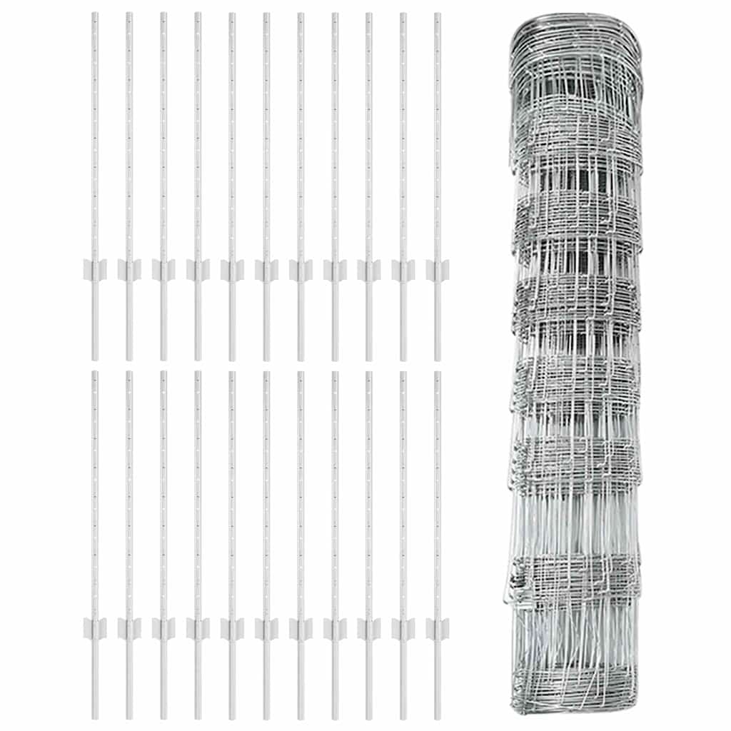 Wild Fence with Posts 50 x 0.8 m (W x H)