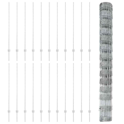 Wild Fence with Posts 50 x 1.4 m (W x H)