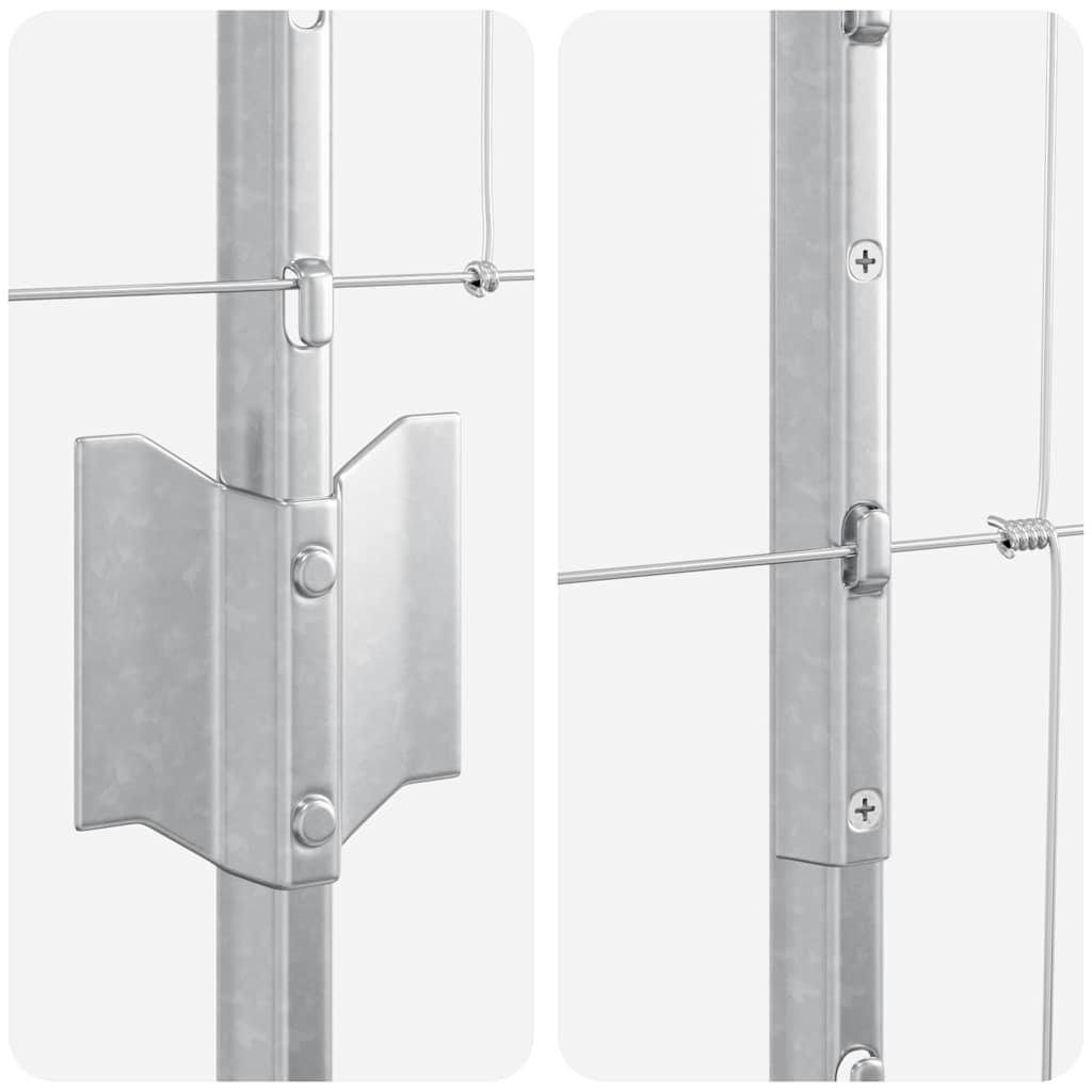 Fence with Post Silver 1.4 x 50 m Steel