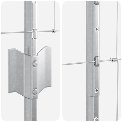 Fence with Post Silver 1.4 x 50 m Steel