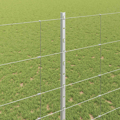 Fence with Post Silver 1.4 x 50 m Steel