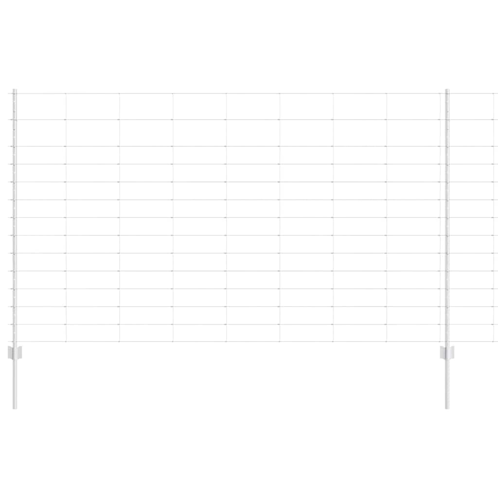 Fence with Post Silver 1.4 x 50 m Steel