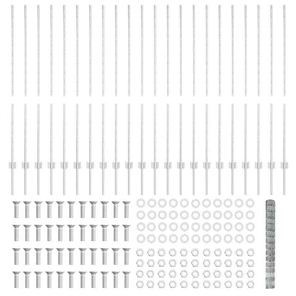 Fence with Post Silver 1.4 x 50 m Steel