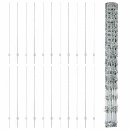 Wild Fence with Posts 50 x 1.5 m (W x H)