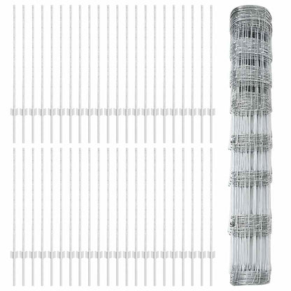 Wild Fence with Posts 100 x 1 m (W x H)