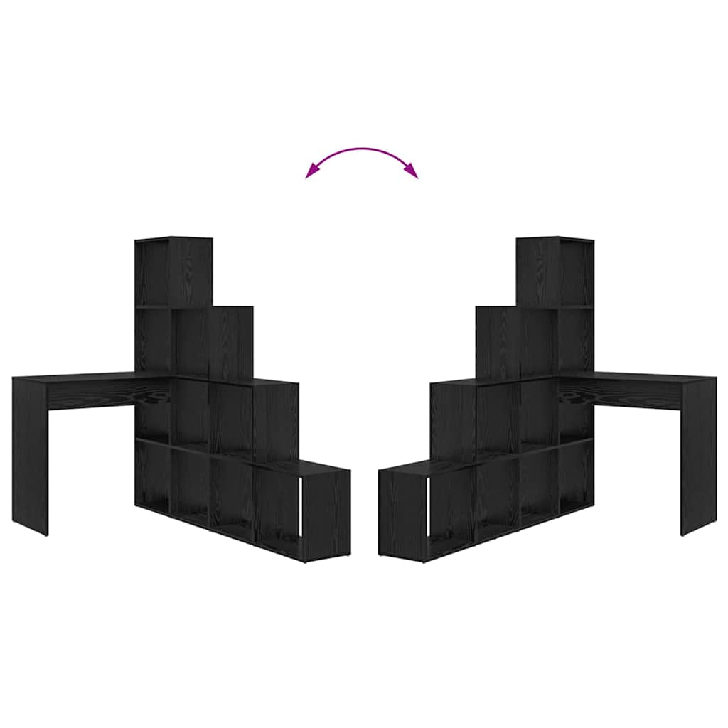 Corner Desk Black Oak 101.5 x 149.5 x 149.5 cm Engineered Wood