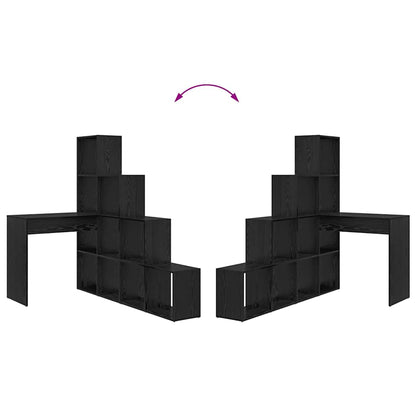 Corner Desk Black Oak 101.5 x 149.5 x 149.5 cm Engineered Wood