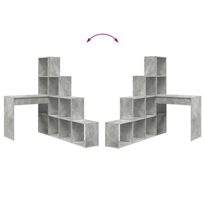 Corner Desk with Shelf Concrete Grey 101.5 x 149.5 x 149.5 cm