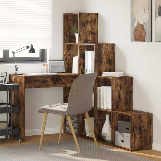 Corner Desk Smoked Oak 101.5 x 149.5 x 149.5 cm Engineered Wood