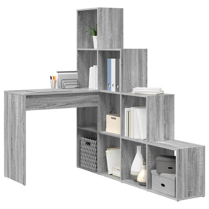 Corner Desk with Shelf Grey Sonoma 101.5 x 149.5 x 149.5 cm