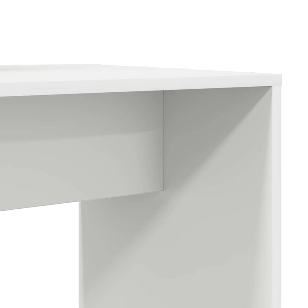 Desk White Engineered Wood 138.5 x 55 x 143 cm