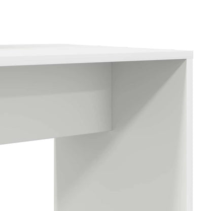Desk White Engineered Wood 138.5 x 55 x 143 cm