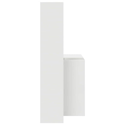 Desk White Engineered Wood 138.5 x 55 x 143 cm
