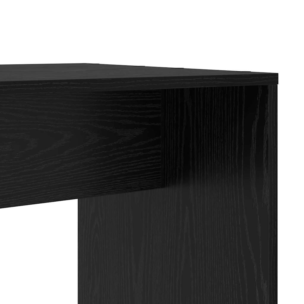 Desk with Shelf Black Oak 138.5 x 55 x 143 cm Engineered Wood