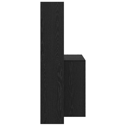 Desk Black Oak Engineered Wood 138.5 x 55 x 143 cm
