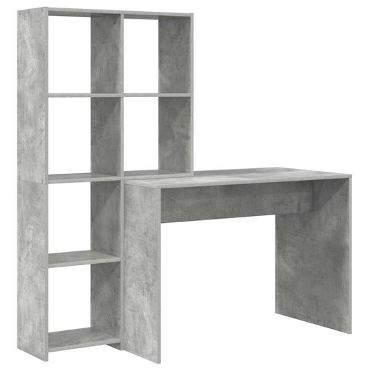 Desk Concrete Grey 138.5 x 55 x 143 cm Engineered Wood