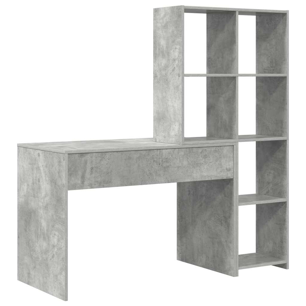 Desk Concrete Grey 138.5 x 55 x 143 cm Engineered Wood