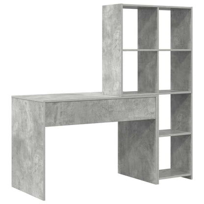 Desk Concrete Grey 138.5 x 55 x 143 cm Engineered Wood