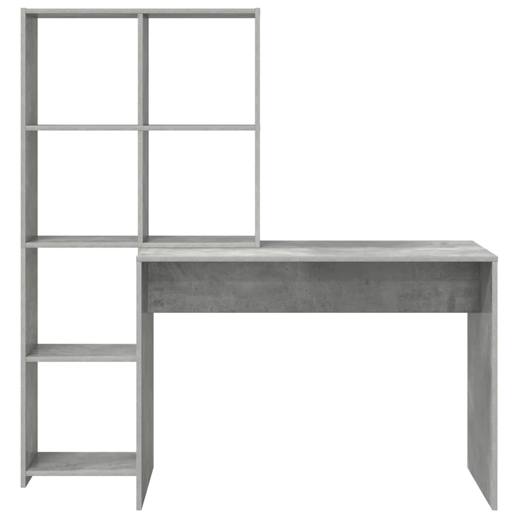 Desk Concrete Grey 138.5 x 55 x 143 cm Engineered Wood