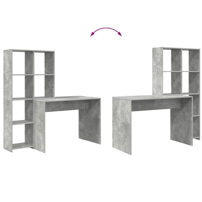 Desk Concrete Grey 138.5 x 55 x 143 cm Engineered Wood