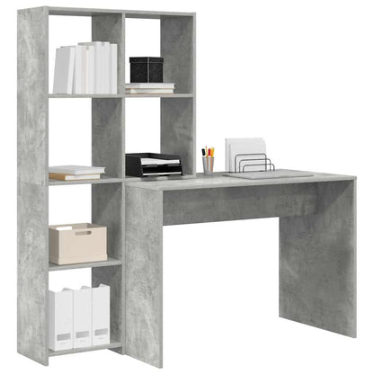 Desk Concrete Grey 138.5 x 55 x 143 cm Engineered Wood