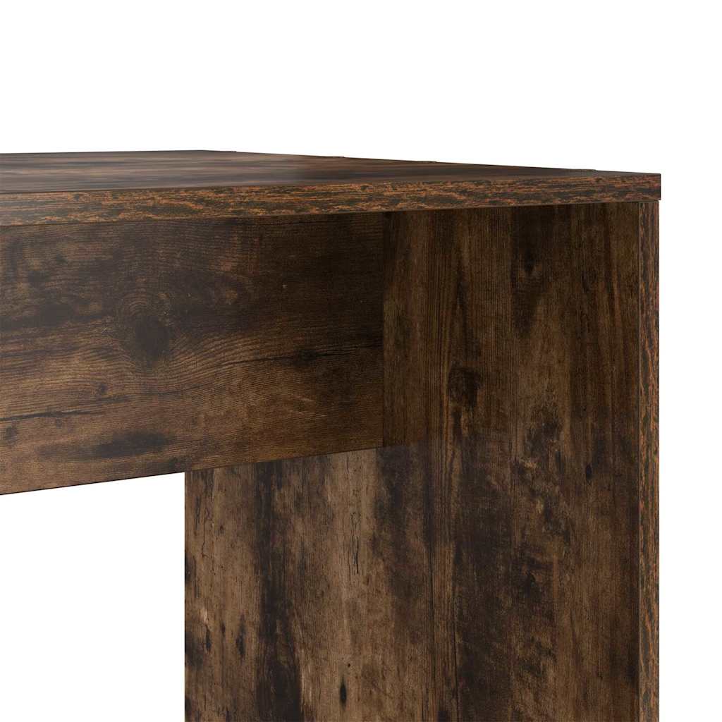 Desk with Shelf Smoked Oak 138.5 x 55 x 143 cm Engineered Wood