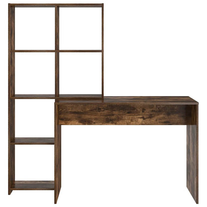 Desk Smoked Oak Engineered Wood 138.5 x 55 x 143 cm