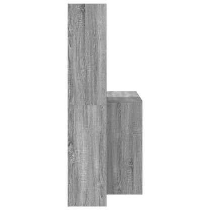 Desk with Shelf Grey Sonoma 138.5 x 55 x 143 cm Engineered Wood