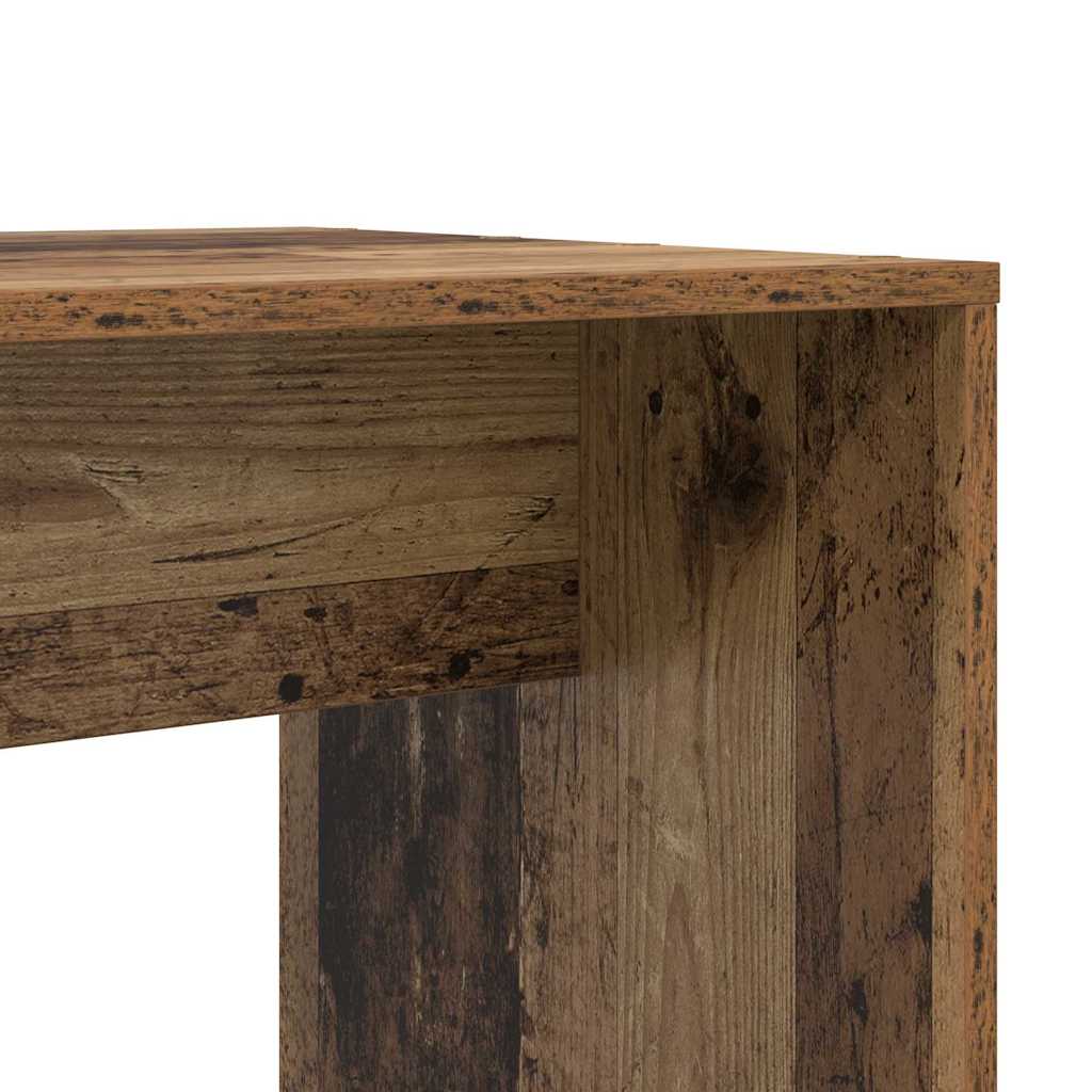 Desk with Shelf Old Wood 138.5 x 55 x 143 cm Engineered Wood