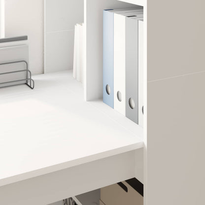 Desk White Engineered Wood 122 x 67 x 145 cm