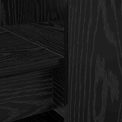 Desk with Shelf Black Oak 122 x 67 x 145 cm Engineered Wood