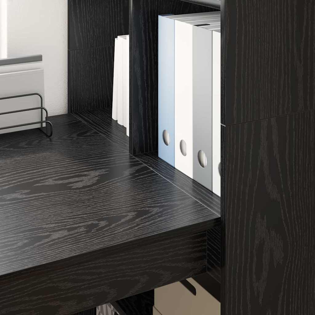 Desk Black Oak Engineered Wood 122 x 67 x 145 cm