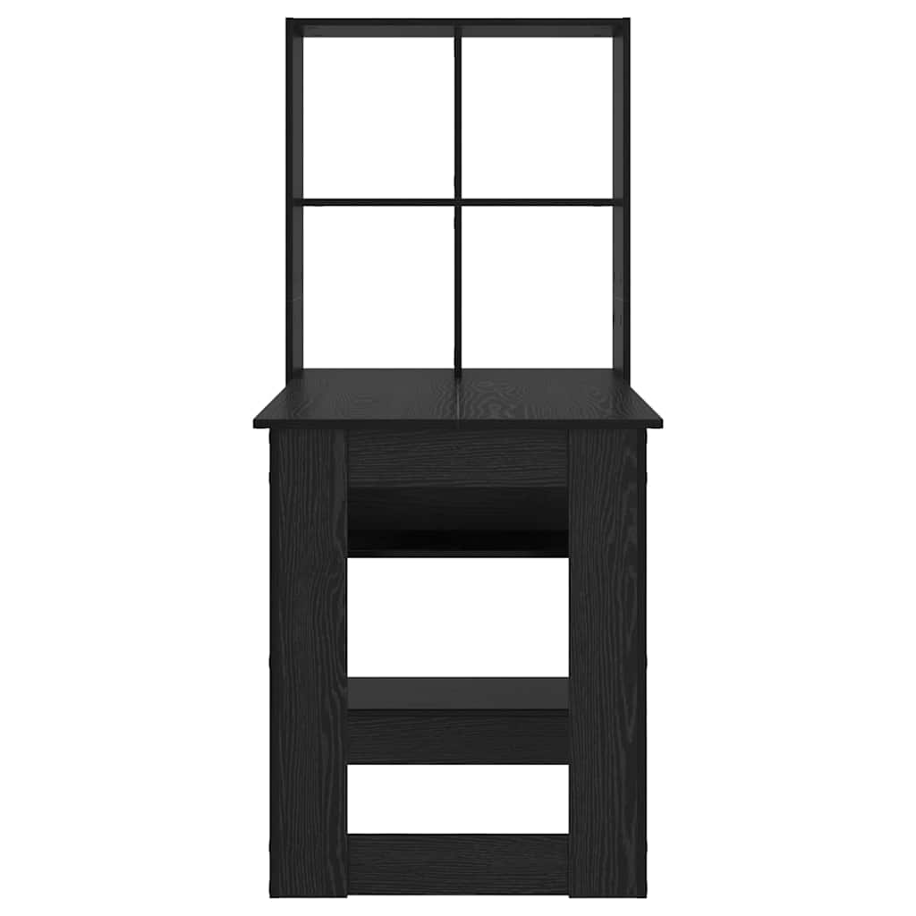 Desk with Shelf Black Oak 122 x 67 x 145 cm Engineered Wood