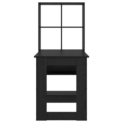 Desk with Shelf Black Oak 122 x 67 x 145 cm Engineered Wood