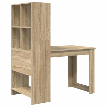 Desk with Shelf Sonoma Oak 122 x 67 x 145 cm Engineered Wood