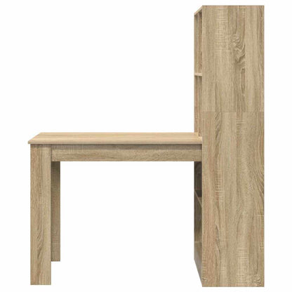 Desk with Shelf Sonoma Oak 122 x 67 x 145 cm Engineered Wood
