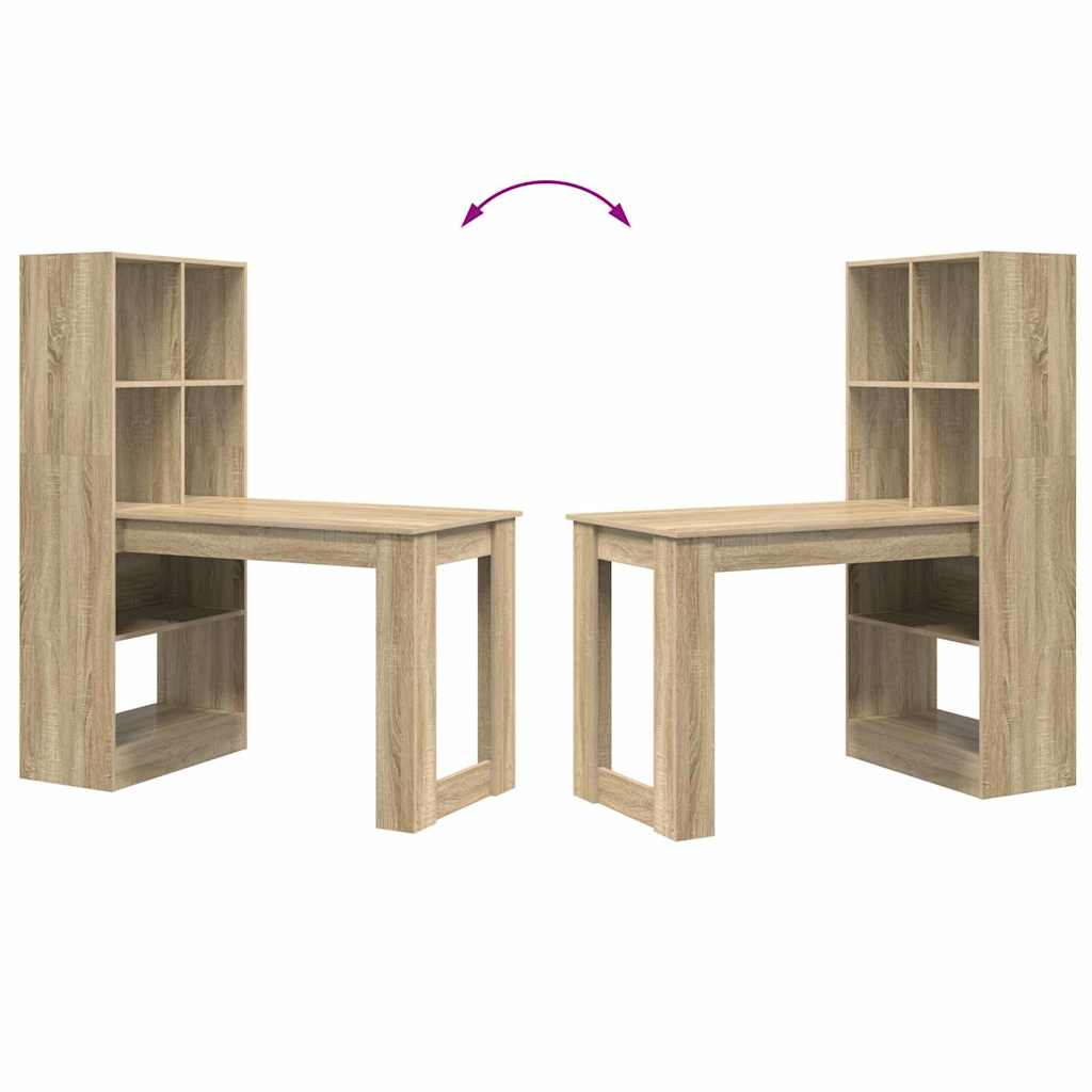 Desk Sonoma Oak Engineered Wood 122 x 67 x 145 cm
