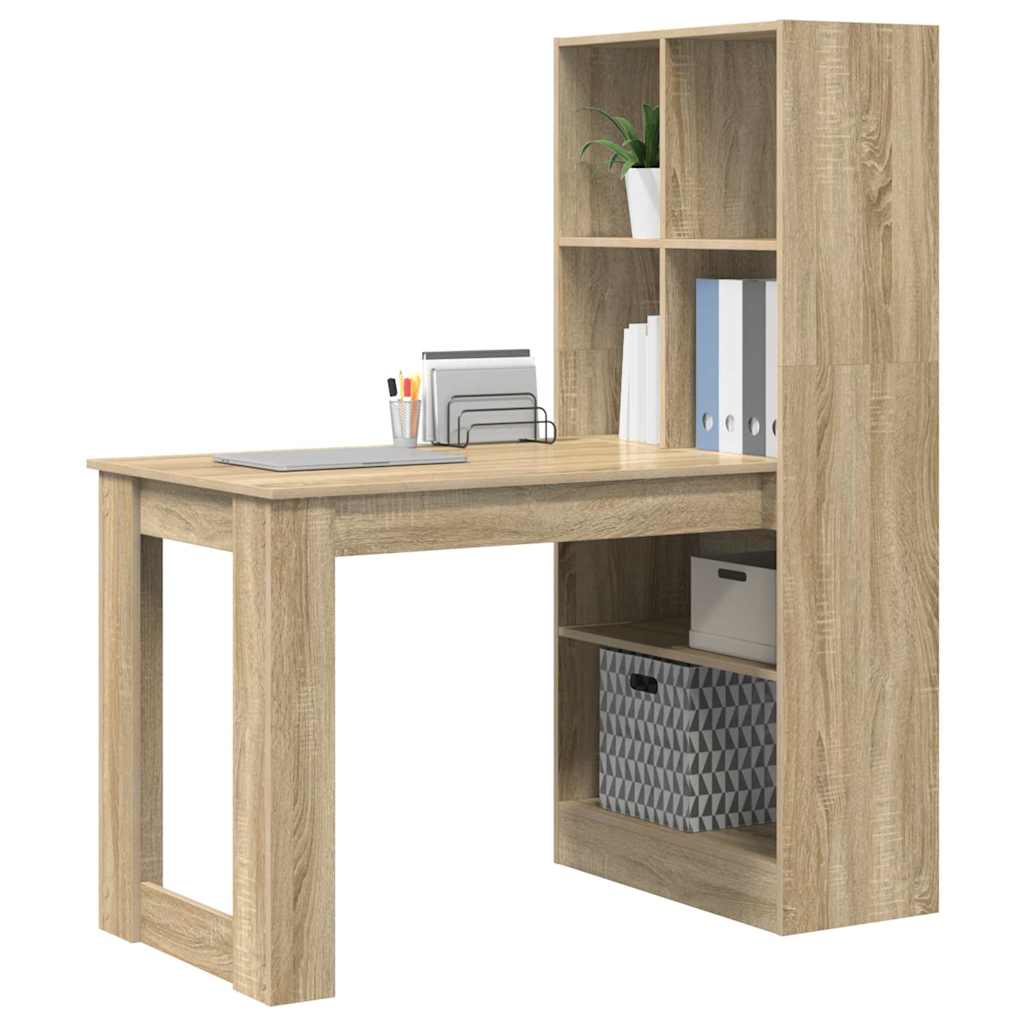 Desk Sonoma Oak Engineered Wood 122 x 67 x 145 cm