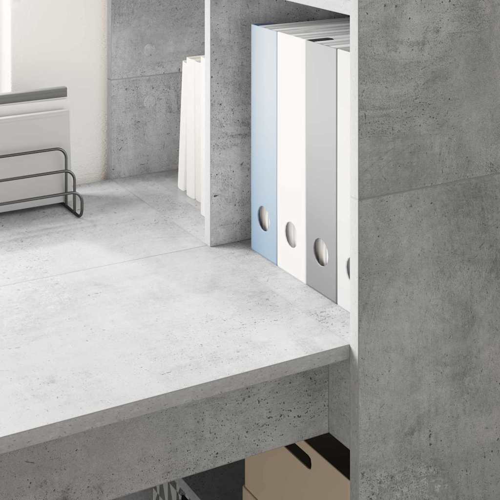 Desk with Shelf Concrete Grey 122 x 67 x 145 cm Engineered Wood