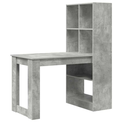 Desk with Shelf Concrete Grey 122 x 67 x 145 cm Engineered Wood