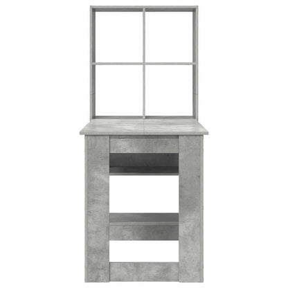 Desk with Shelf Concrete Grey 122 x 67 x 145 cm Engineered Wood