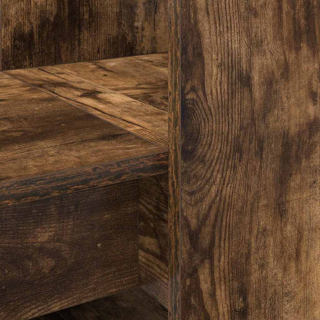 Desk with Shelf Smoked Oak 122 x 67 x 145 cm Engineered Wood